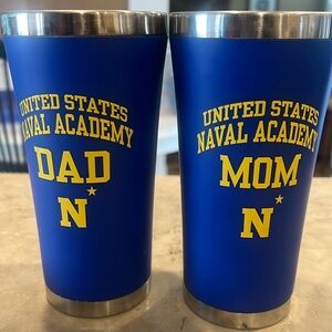 USNA TRAVEL MUGS MOM & DAD. No lids